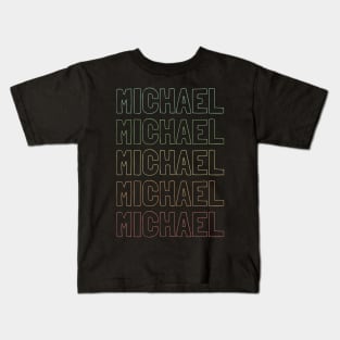 Michael Name Pattern Kids T-Shirt